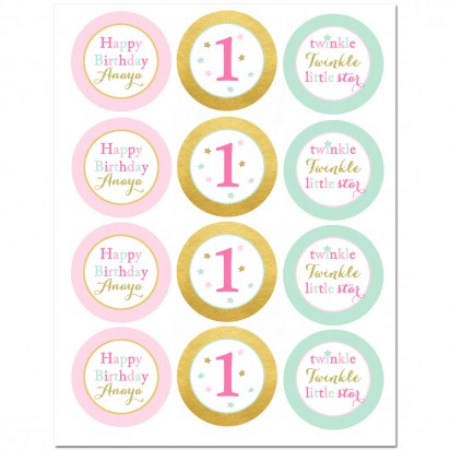 Twinkle Twinkle Little Star Party Cupcake Toppers