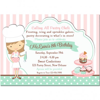 Pastry Chef Baking Party Invitation - Pastry Chef Collection
