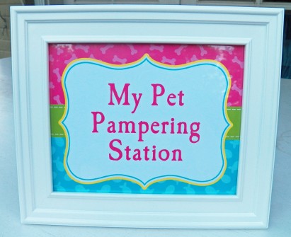 Pet Pampering Station 8x10" Sign for Cat and Puppy Dog Party 