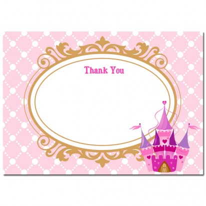 Pink Princess Castle Thank You Notes 
