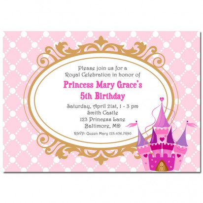 Pink Princess Castle Party Invitation