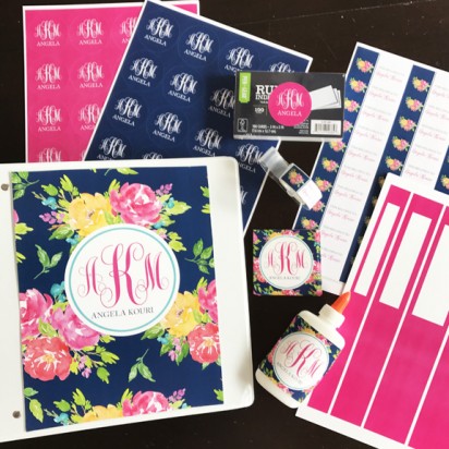 Floral Monogram School Set