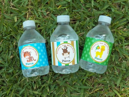 Safari Personalized Water Bottle Labels