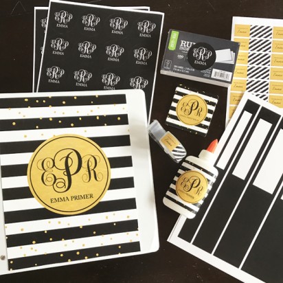 Black and Gold School Set