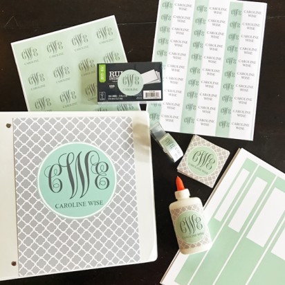 Gray and Mint School Set