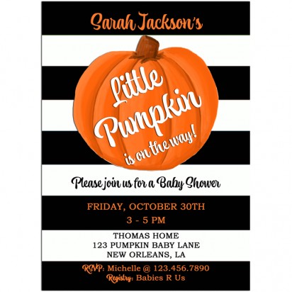 Pumpkin Boy Baby Shower Invitation