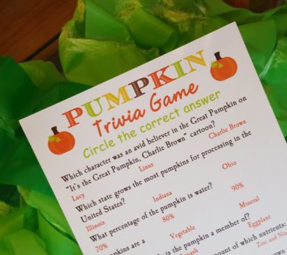 Pumpkin Trivia Pumpkin Patch Game 
