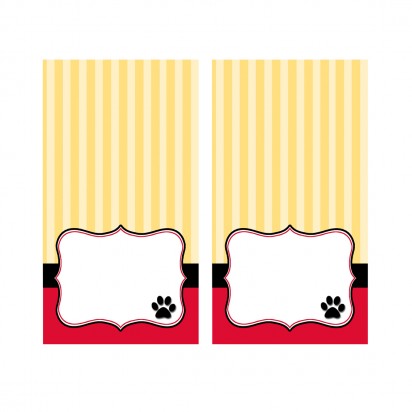 Puppy Dog Party Tent Style Food Labels