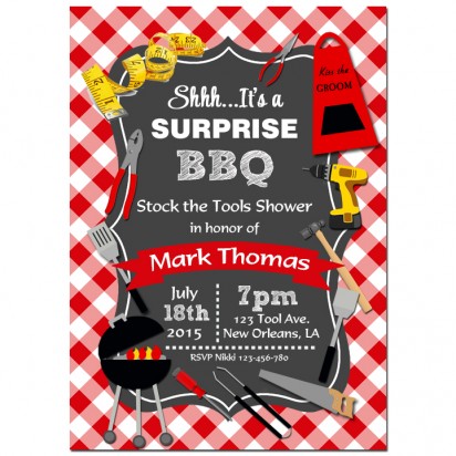Tool Shower Barbeque Invitation