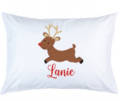 Personalized Reindeer Pillow Case