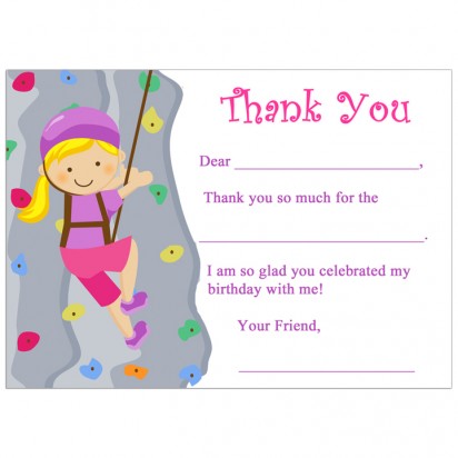 Rock Climbing Thank You Notes