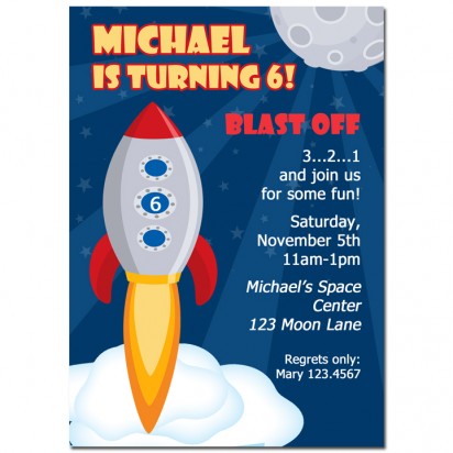 Outer Space Rocket Invitation