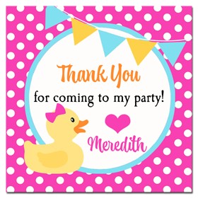 Rubber Duck Birthday Favor Tags