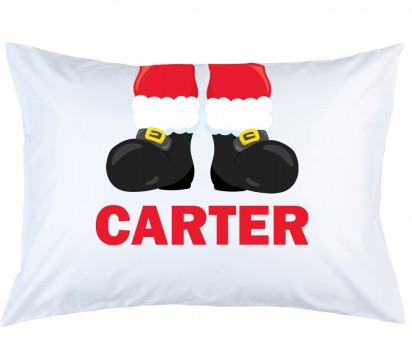 Personalized Santa Feet Pillow Case