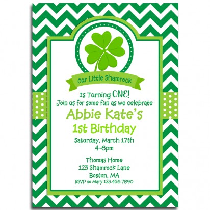 St. Patrick's Day Shamrock Invitation