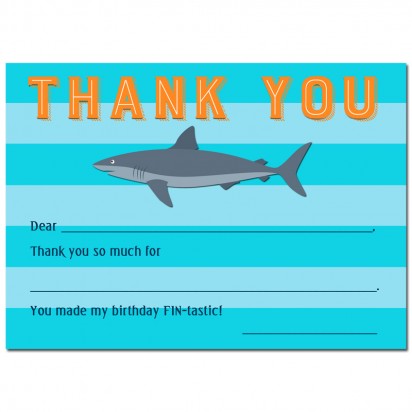 Shark Stripe Thank You Notes