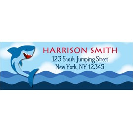 Shark Party Return Address Labels