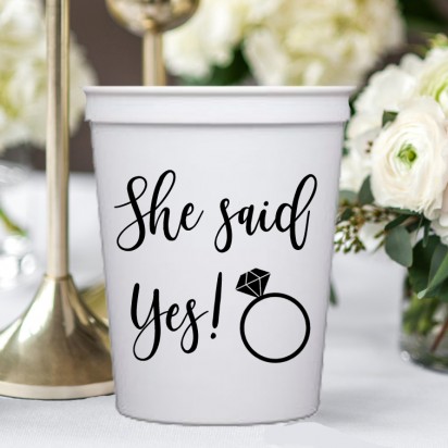 She Said Yes Stadium Cups