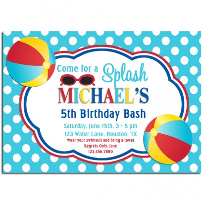 Splash Pool Party Invitation 
