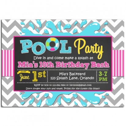 Pool Splash Bash Invitation