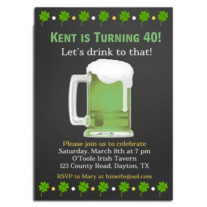 St. Patty's Green Beer Invitation