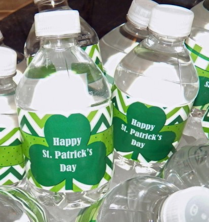 Happy St. Patrick's Day Water Bottle Labels