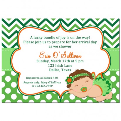 St. Patrick's Day Girl Baby Shower Invitation