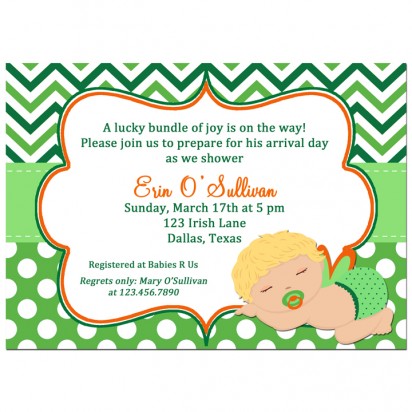 St. Patrick's Day Boy Baby Shower Invitation