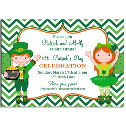 Irish Boy and Girl St. Patrick's Day Invitation