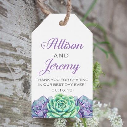 Succulent Thank You Favor Hang Tags