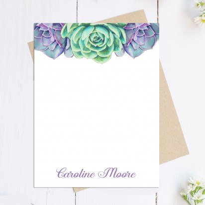 Succulent Personalized Note Cards