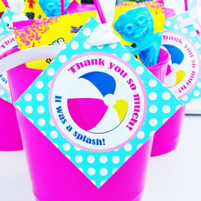 Splash Pool Party Favor Tags  