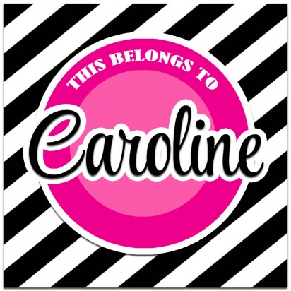 Pink Stripe Back to School Calling Cards