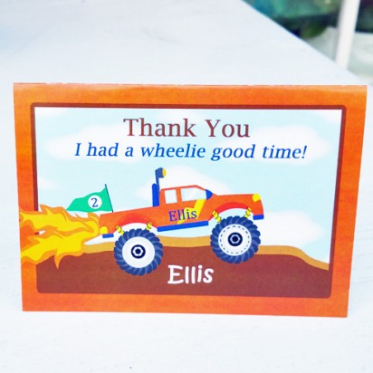 Monster Truck Folded Thank You Note
