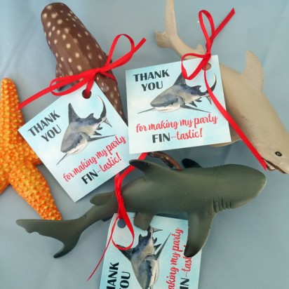 Shark Birthday Party Favor Tags