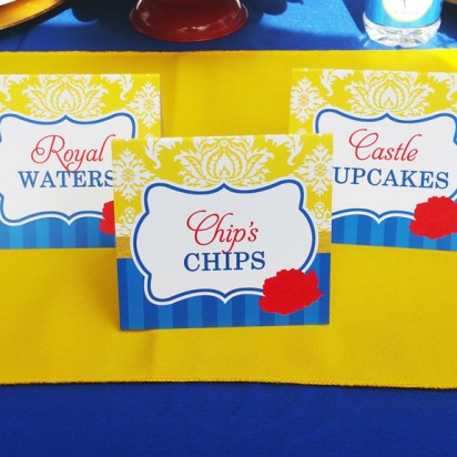 Beauty and The Beast Princess Party Tent Style Food Labels 