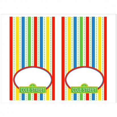 Sesame Street Inspired Tent Style Food and Drink Labels