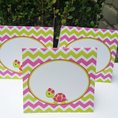 Girl Turtle Tent Style Food Labels