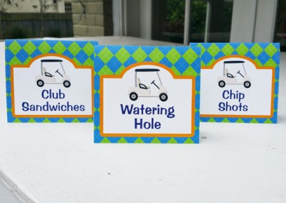 Golf Party Food Labels