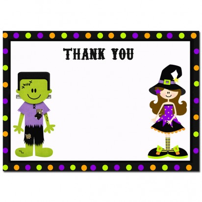 Witch and Frankenstein Thank You Notes 
