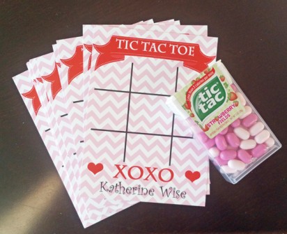 Tic Tac Toe Valentine Personalized Cards 