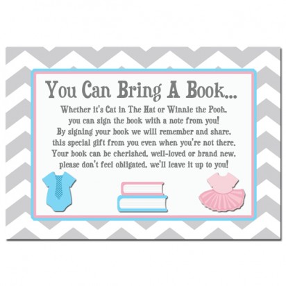 Ties and Tutus Baby Shower Book Inserts 