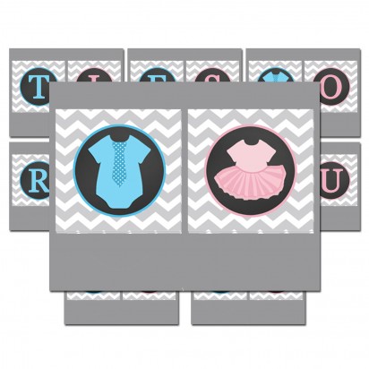 "Ties or Tutus?" Gender Reveal Party Banner