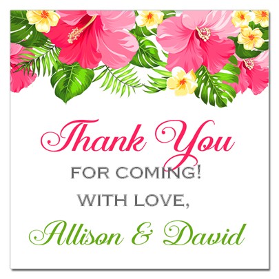 Tropical Thank You Favor Tags 