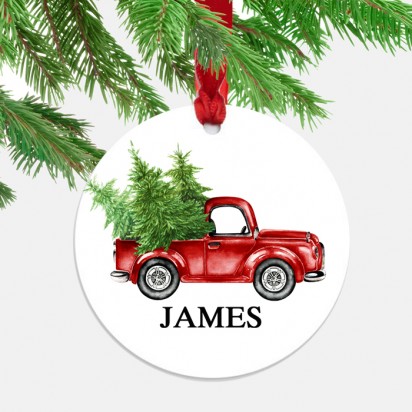 Christmas Truck Ornament with ANY Wording