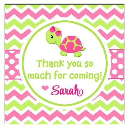 Girl Turtle Favor Tag