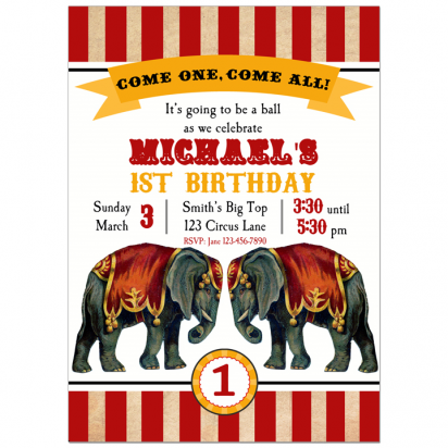 Vintage Circus Carnival Invitation