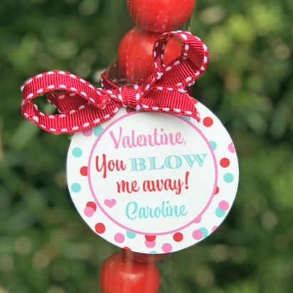 Valentine You Blow Me Away 2.5" Tags Personalized