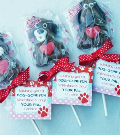 Valentine Puppy Dog 3" Tags Personalized