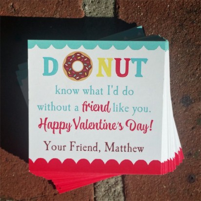 Donut Valentine 2.5" Favor Tags Personalized